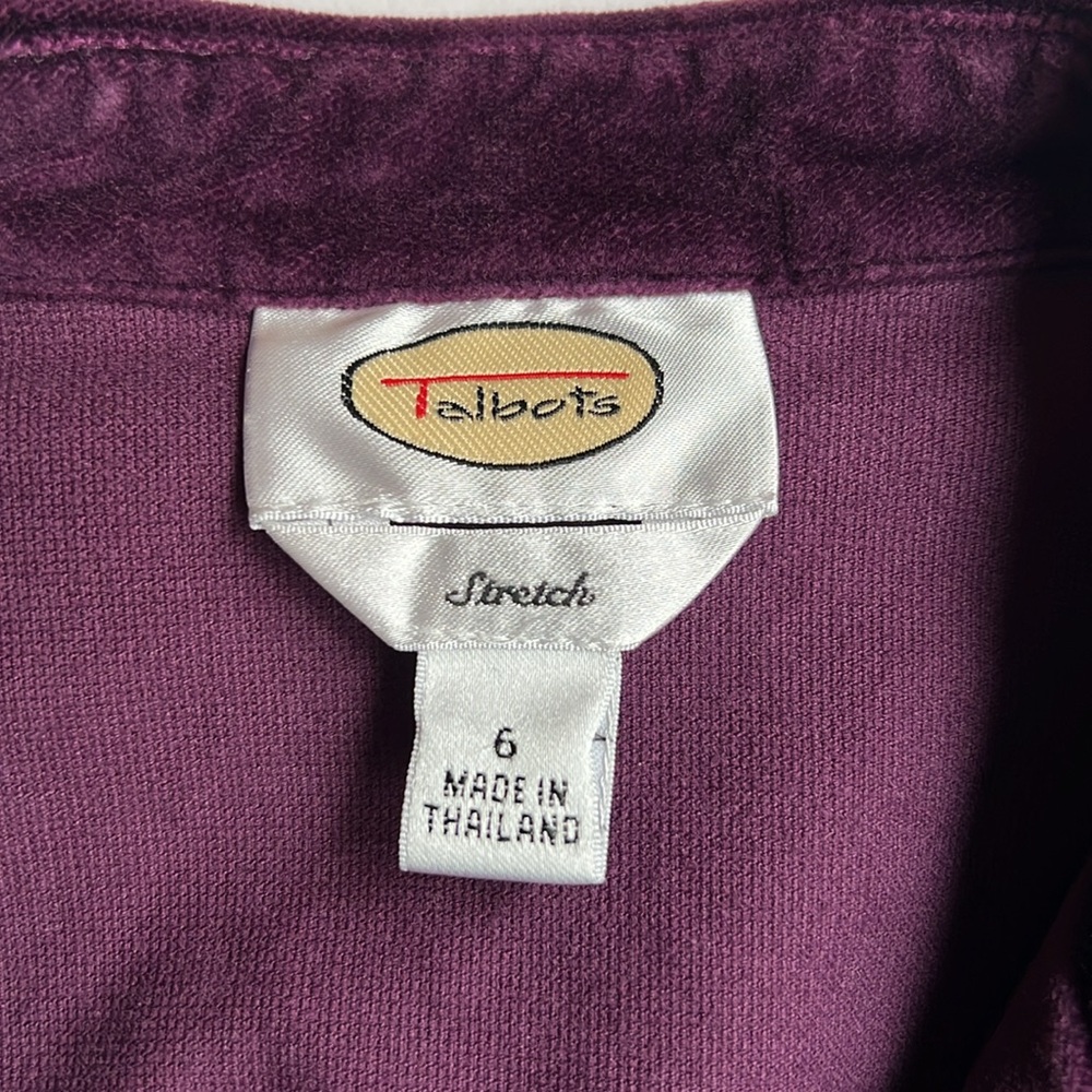 Talbots velour jacket - Picture 4 of 5